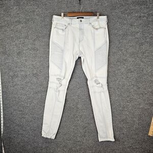 PacSun Men's Light‎ Blue Moto Skinny Stacked Jeans